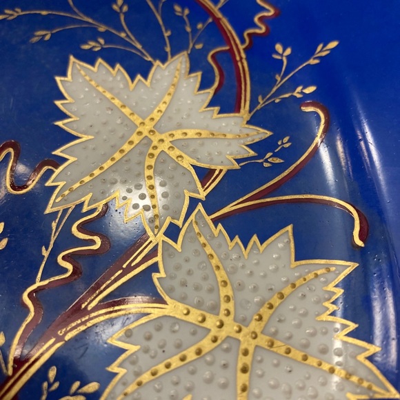 Rare Antique M Redon Limoges Cobalt Blue Gold Embossed 9” Plate France 1850-1899 - Picture 2 of 5